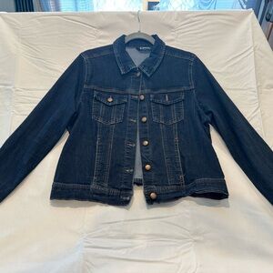 d. jeans Dark Blue Denim Jacket with Copper Buttons